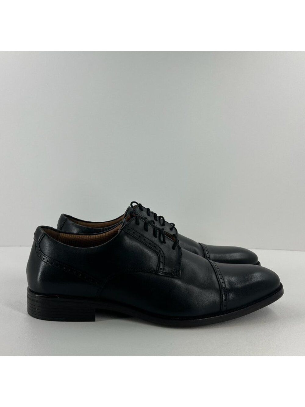 Johnston Murphy Reeve Oxford Dress Shoes Men 11.5 Cap Toe Leather 15-83305 Black